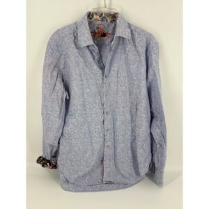Robert‎ Graham L/G Light Blue Patterned Long Sleeve Button Down Shirt